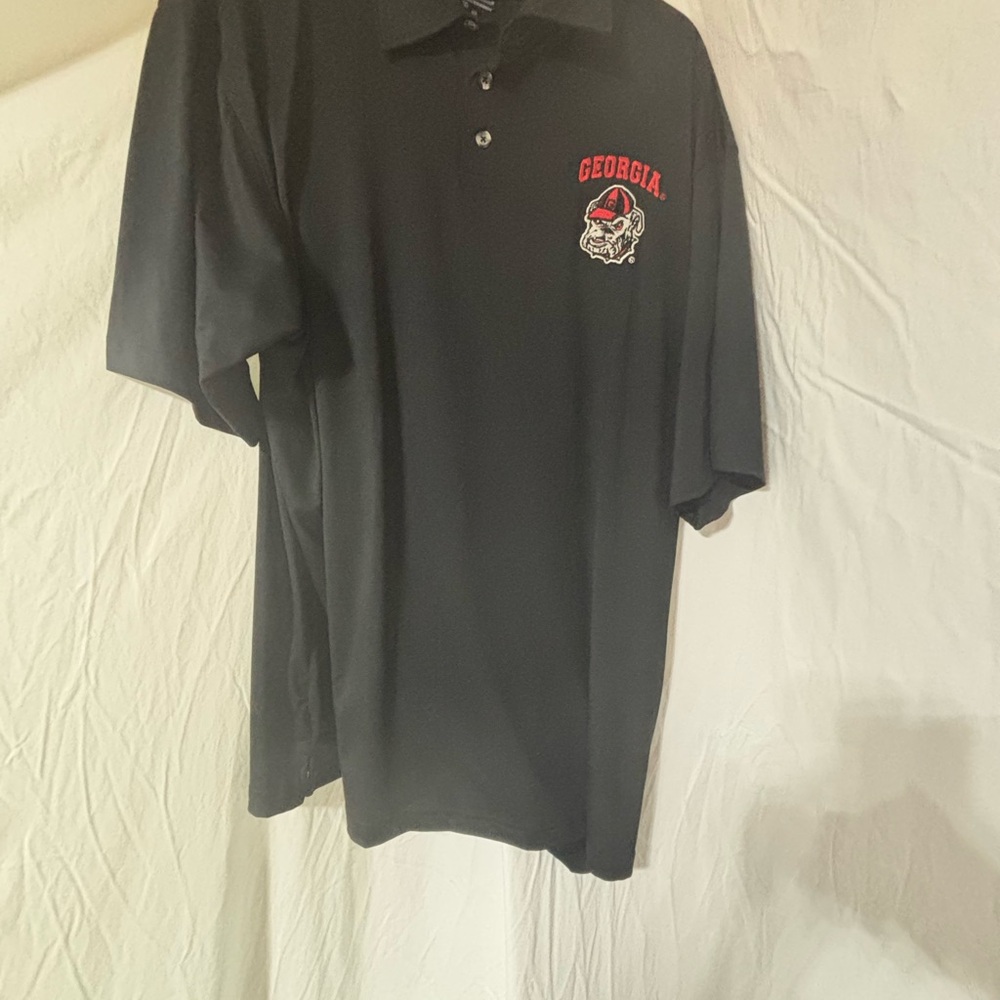 Black Georgia Bulldog UGA Polo Mens Shirt
